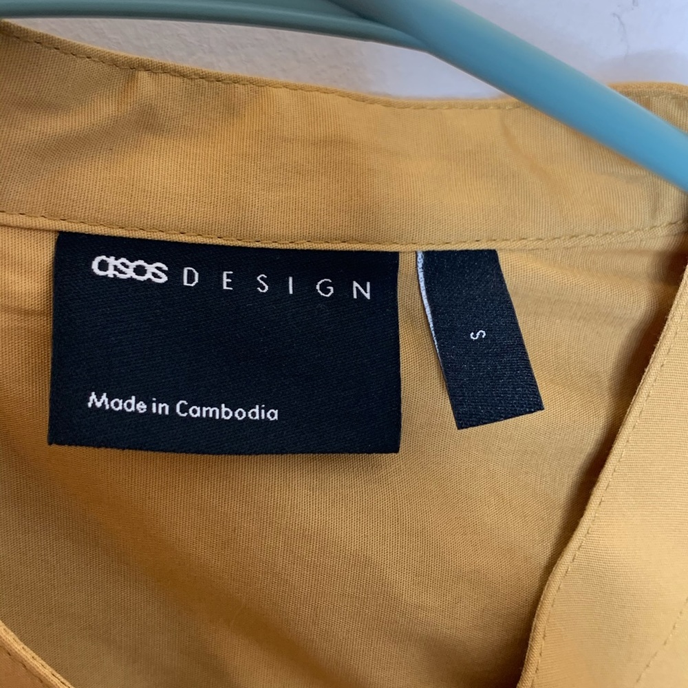 ASOS Yellow Button Down Shirt Size S - Picture 2 of 4